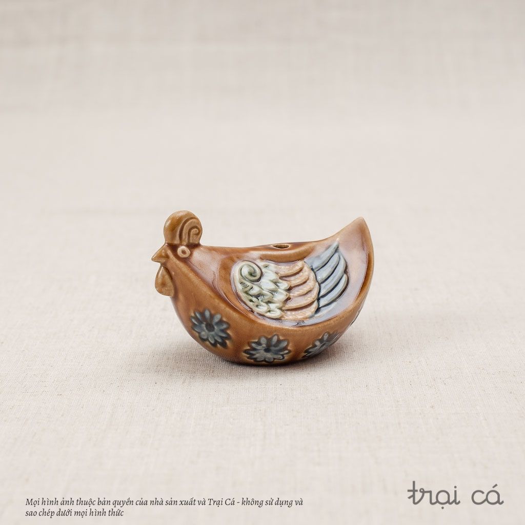  Gà miếng cau gốm Hiên Vân (11x7x8cm) 