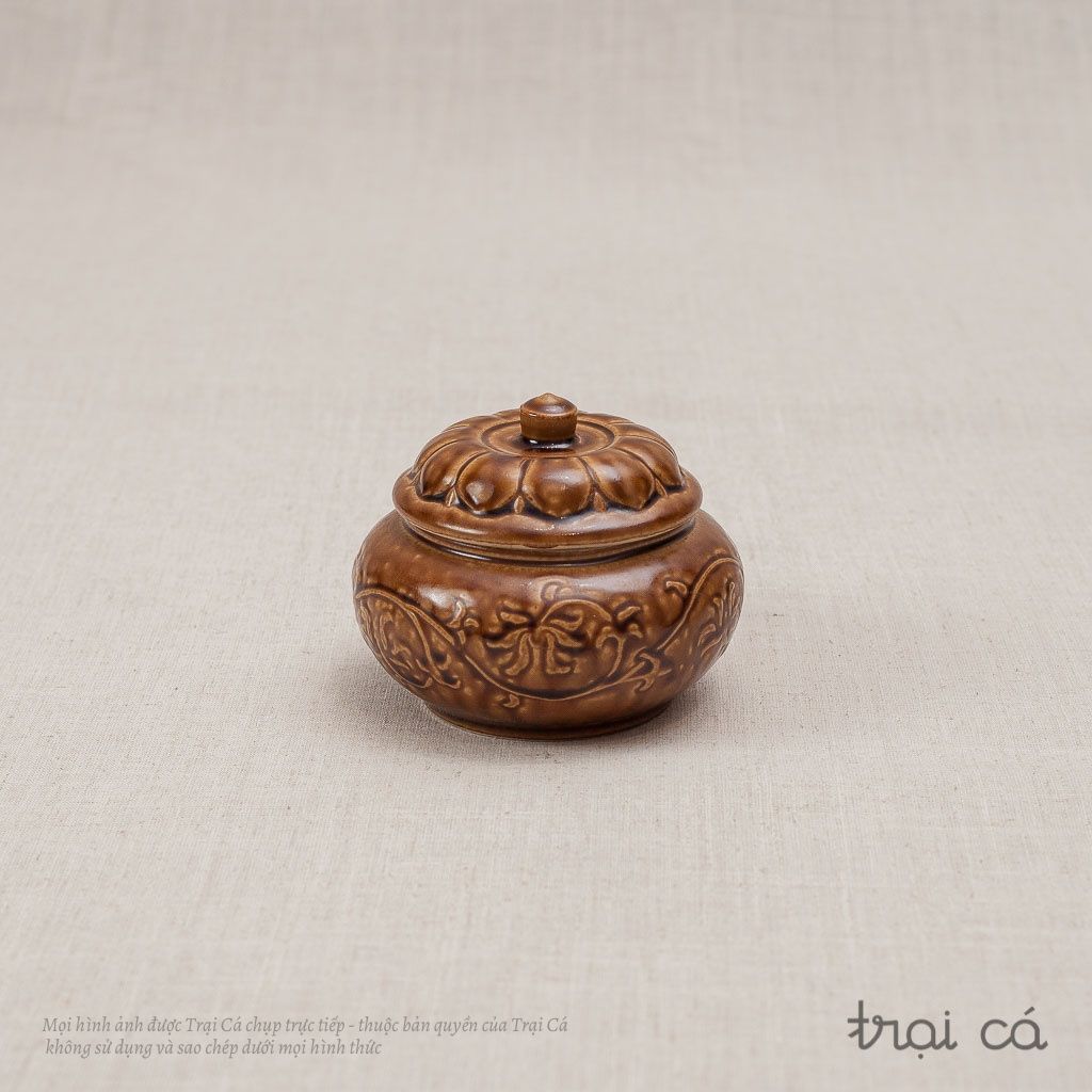  Hũ mứt hoa dây gốm Hiên Vân (9x6cm) 