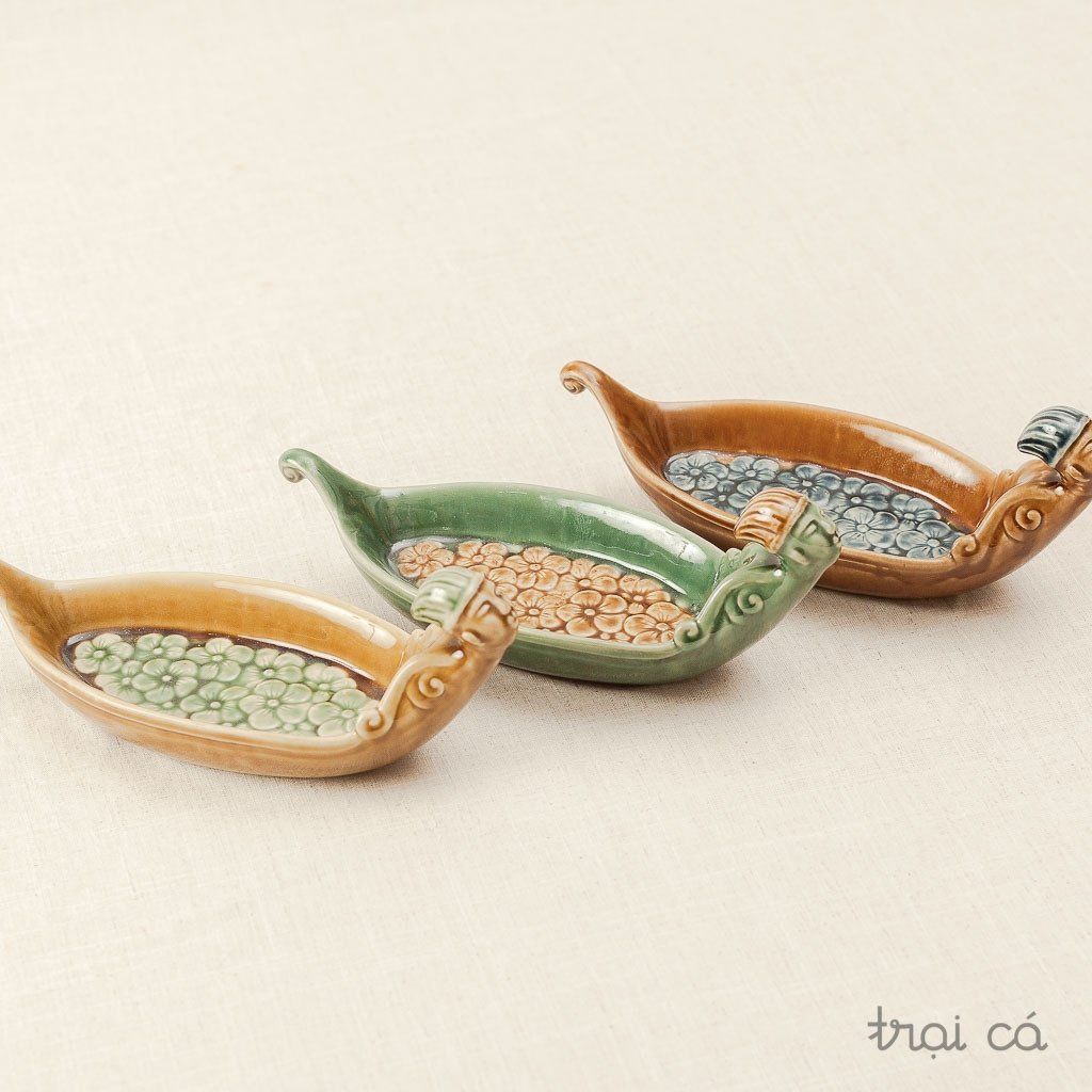  Thuyền hoa gốm Hiên Vân size L (28x10x10cm) 