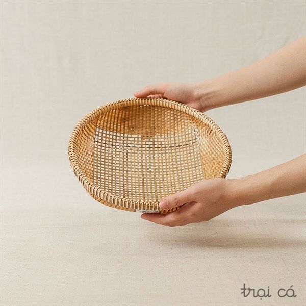 Rổ tre tròn đáy đan cật xanh (6 cỡ)
