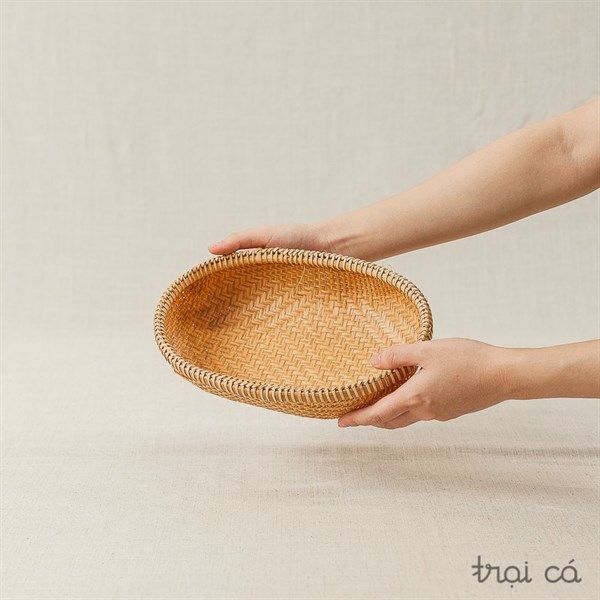  Rổ tre oval Bao La đáy đan chặt (5 cỡ) 