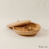  Hộp mứt tre chia ngăn có nắp (30cm) 