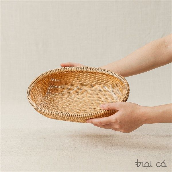 Rổ tre oval đáy đan mắt nhỏ (3 cỡ)