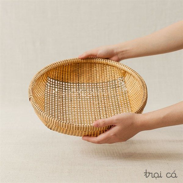 Rổ tre tròn đáy đan cật xanh (6 cỡ)