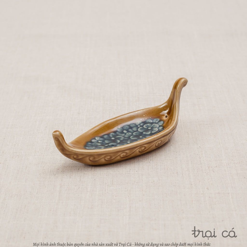  Thuyền hoa gốm Hiên Vân size S (16x6x2cm) 