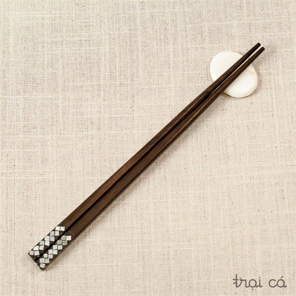 Đũa vuông khảm trai gỗ mun (23cm)