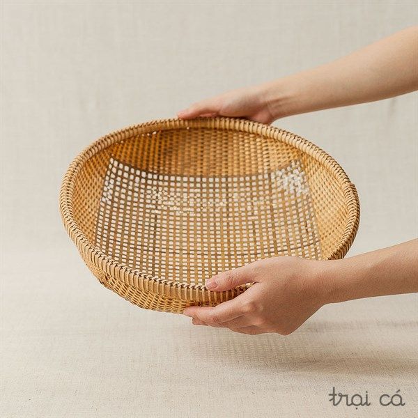 Rổ tre tròn đáy đan cật xanh (6 cỡ)