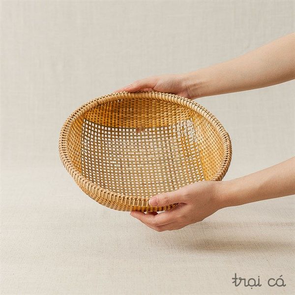 Rổ tre tròn đáy đan cật xanh (6 cỡ)