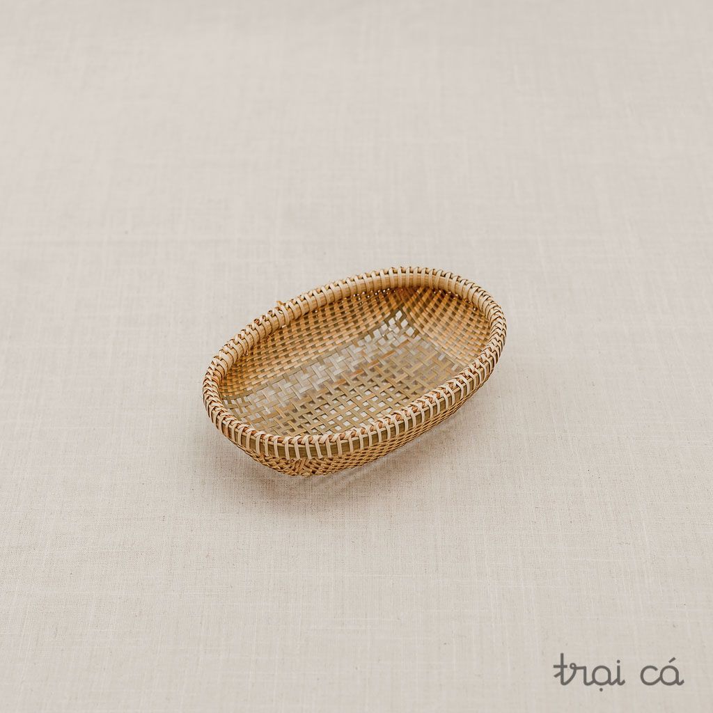  Rổ tre oval Bao La đáy đan cật (5 cỡ) 