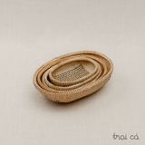  Rổ tre oval Bao La đáy đan cật (5 cỡ) 