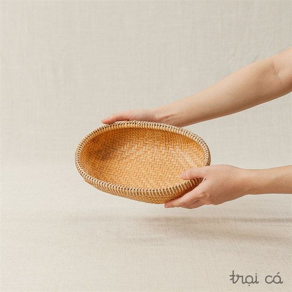 Rổ tre oval đáy đan chặt (3 cỡ)