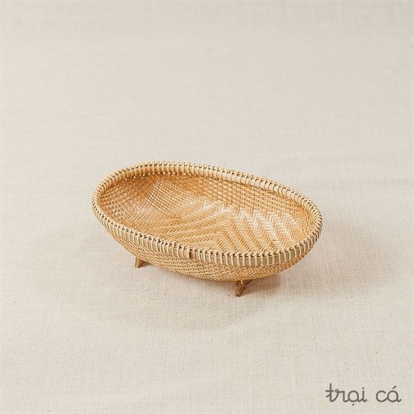 Rổ tre oval có chân đáy đan mắt nhỏ (3 cỡ)