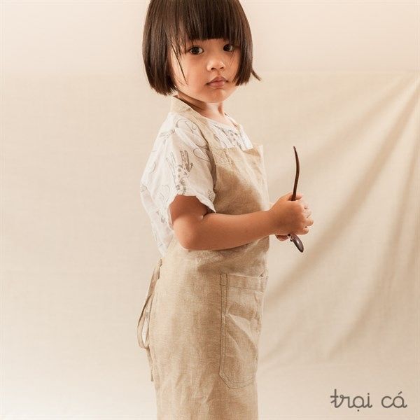  Tạp dề trẻ em linen (freesize) hồng 