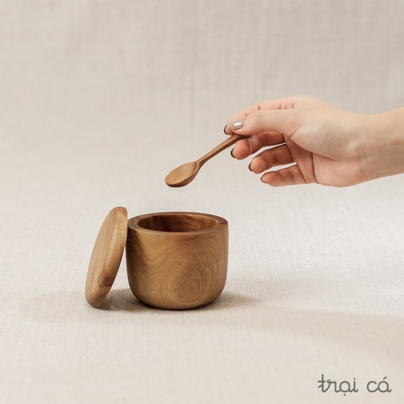  Hũ gia vị kèm thìa gỗ keo (7x7cm) 