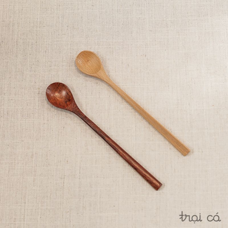 Thìa gỗ tròn nhỏ cán dài (20cm)