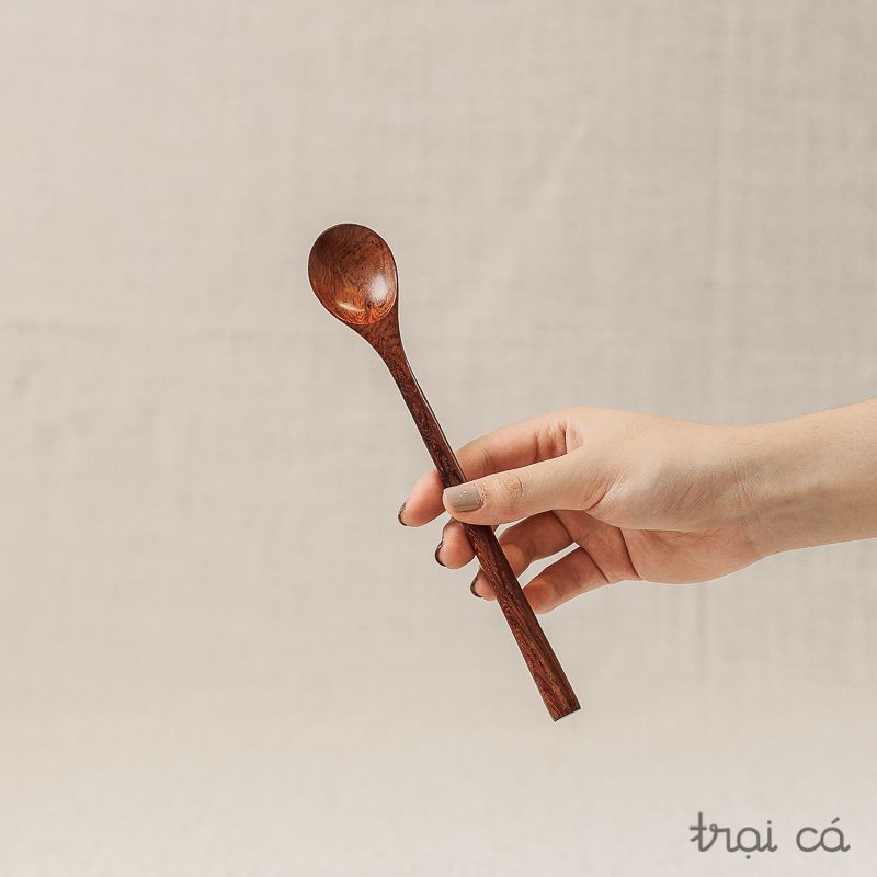 Thìa gỗ tròn nhỏ cán dài (20cm)