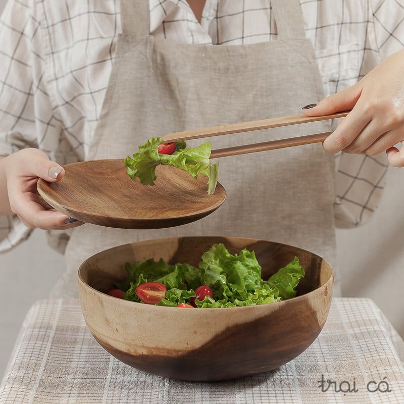 Bát salad lớn gỗ keo (23x9cm)