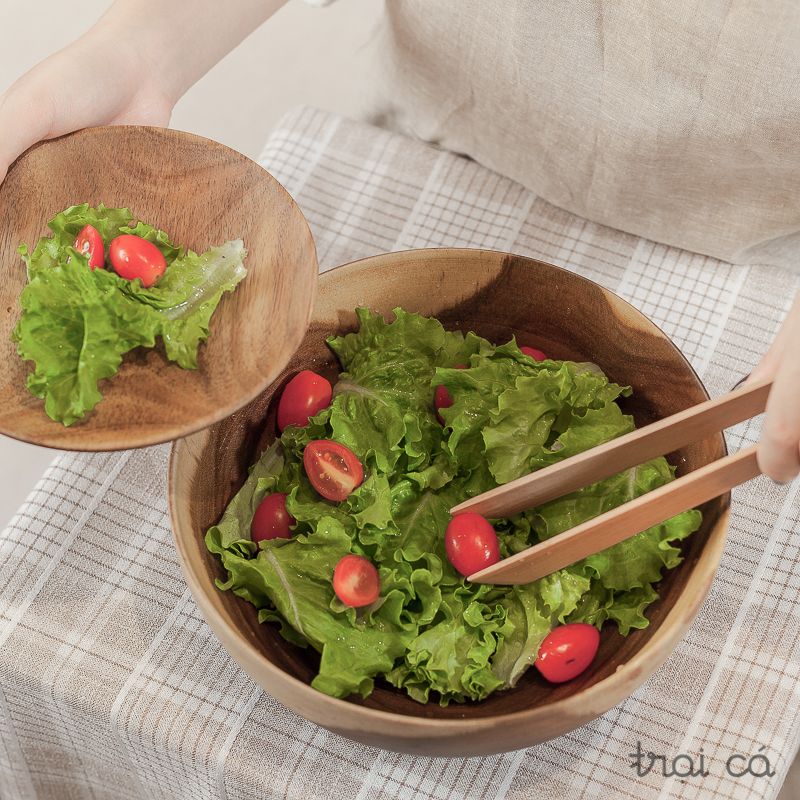 Bát salad lớn gỗ keo (23x9cm)