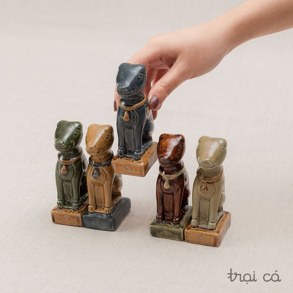 Chó gốm (6x4x11cm) - nhiều màu