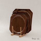  Đĩa vuông nhỏ gốm Chinh (21.5x21.5cm) 