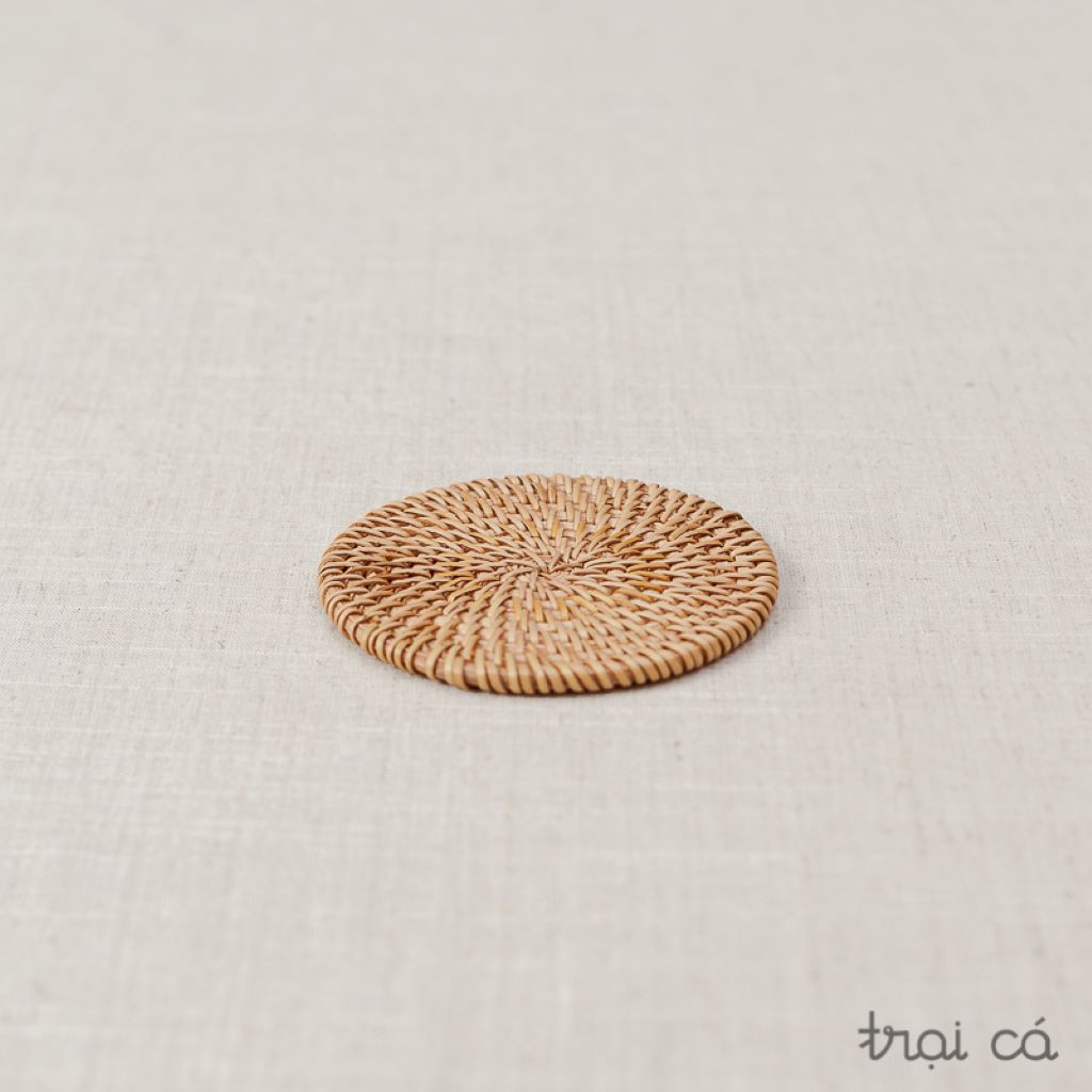 Lót cốc mây guột (10cm) - tròn