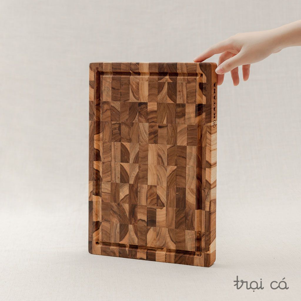  Thớt chữ nhật gỗ Teak KT04 (35x25x3.8cm) 