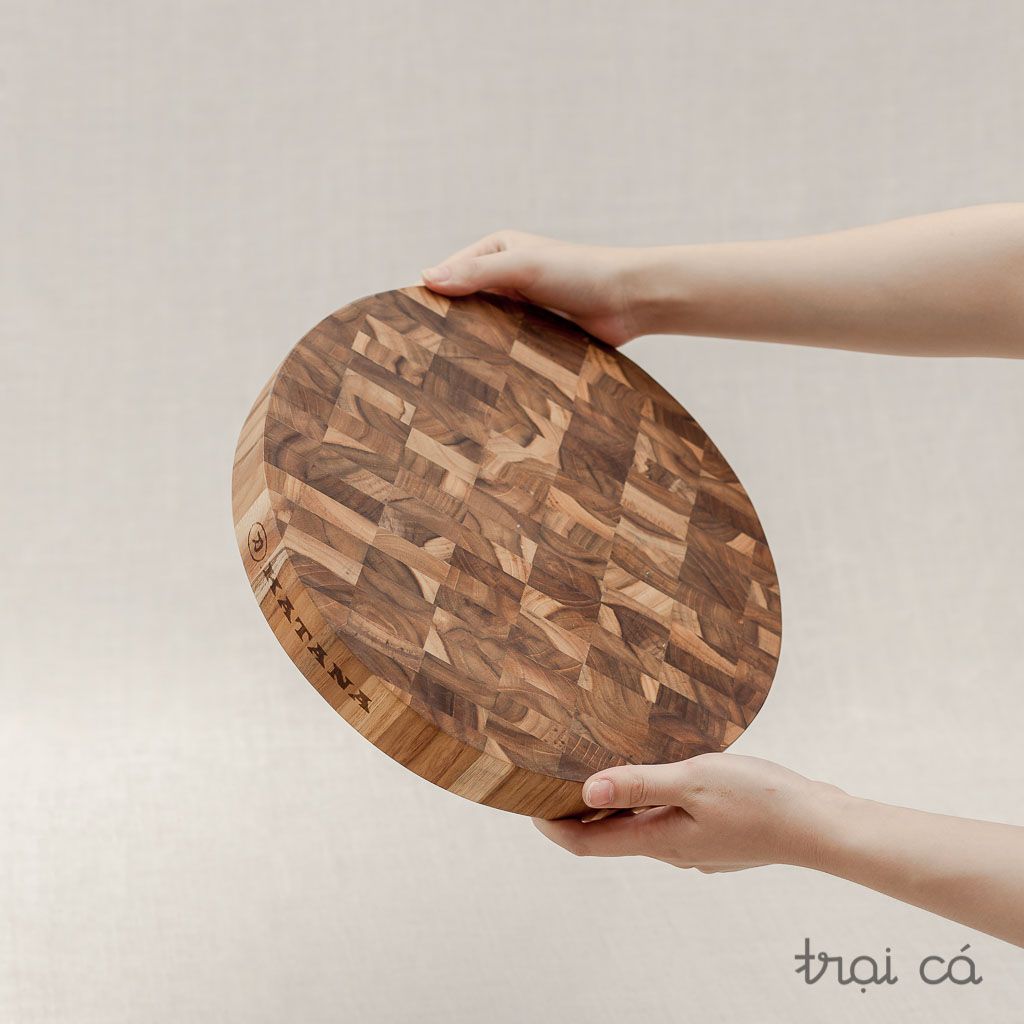  Thớt tròn gỗ Teak- TKT04 (30x3.8cm) 