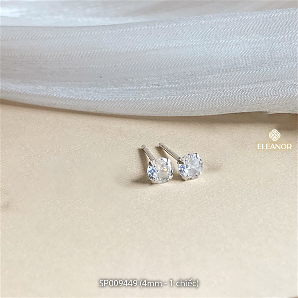 Bông tai - SP009449 nụ bạc 6102 (4mm - 1 chiếc)