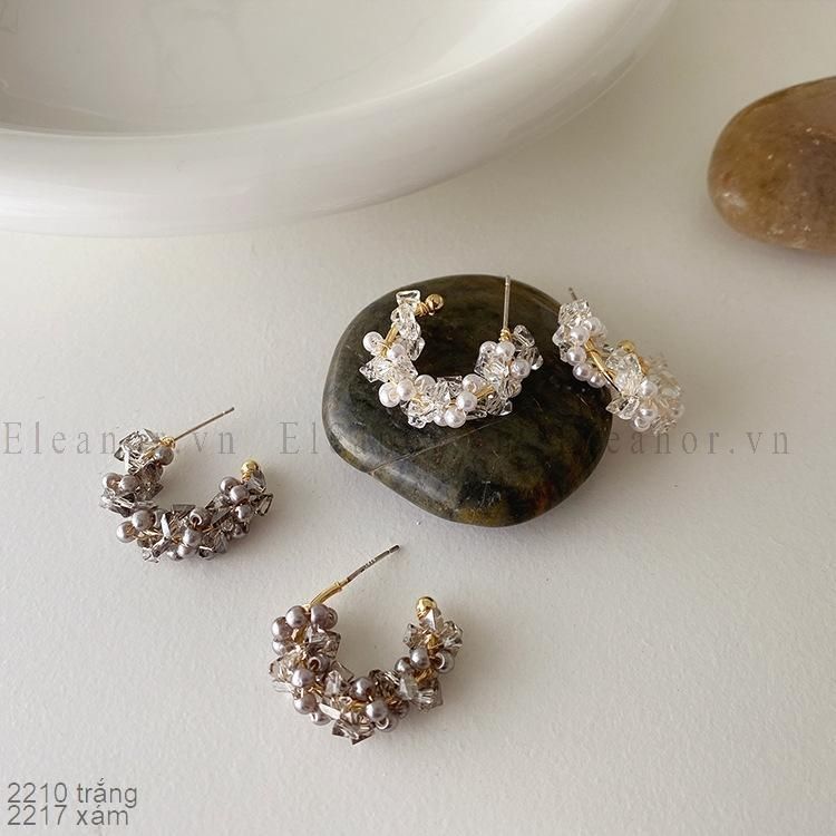 Bông tai - SP002217 đá xám