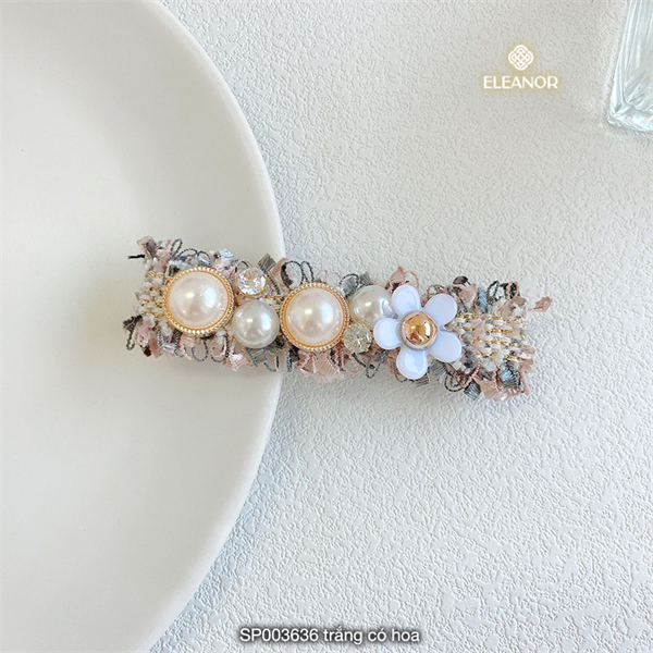 Kẹp tóc - SP003636 trắng có hoa