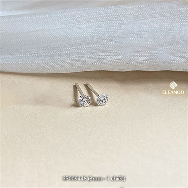 Bông tai - SP009448 nụ bạc 6101 (3mm - 1 chiếc)