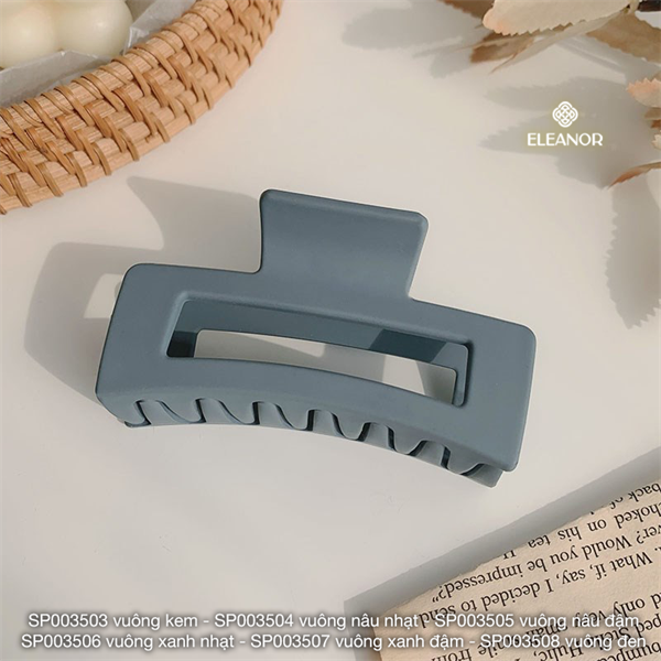 Kẹp tóc - SP003507 vuông xanh đậm