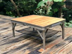 Bàn hộp khung nhôm mặt gỗ gấp gọn cao cấp Fire Maple