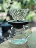 Bộ bình và phễu v60 thủy tinh Borosilicate pha cafe giấy lọc Pour Over siêu nhanh