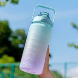 Bộ bình đựng nước BPA-free (2L & 1L) có vạch nhắc giờ uống nước (tặng bộ sticker 3D)