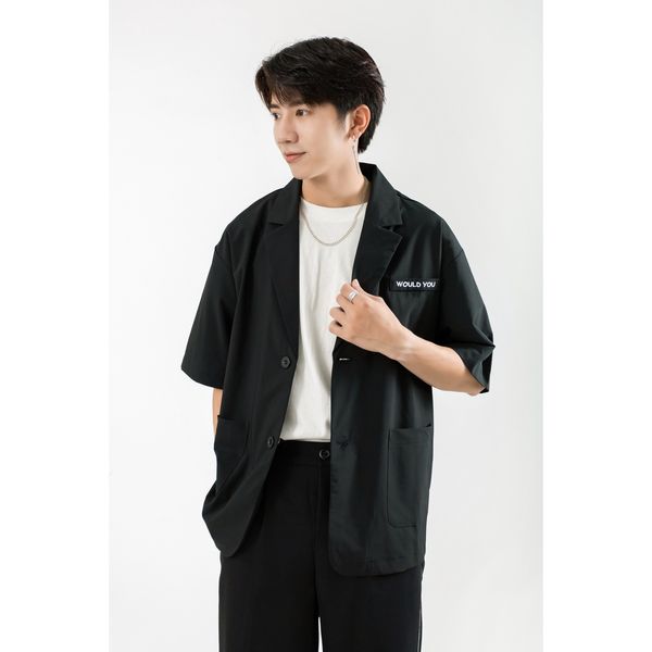  Áo Blazer Nam Tay Lỡ MANDO Form Rộng Kiểu Dáng Thời Trang Hàn Quốc Basic Họa Tiết Thêu Would You AVH002 