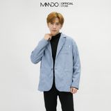  Áo Blazer Xanh Dài Tay Nam MANDO Vest 2 Lớp Chất Vải Nhung Tăm Cao Cấp Form Rộng Basic Unisex Thời Trang Hàn Quốc AVN017 