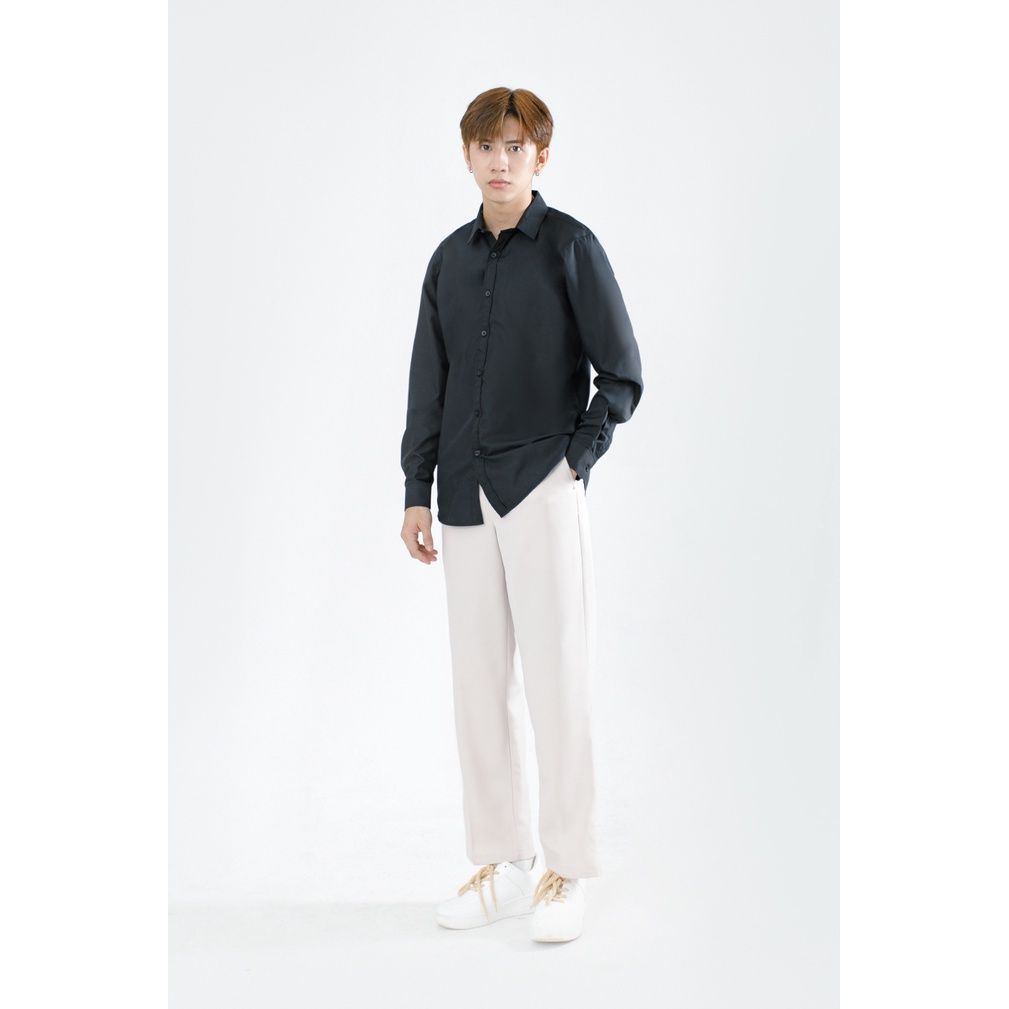  Áo Sơ Mi Dài Tay Nam MANDO Slim Fit Basic Thời Trang Công Sở Hàn Quốc Chất Cotton Cao Cấp 3 Màu Lộ Cúc Unisex SMD120 