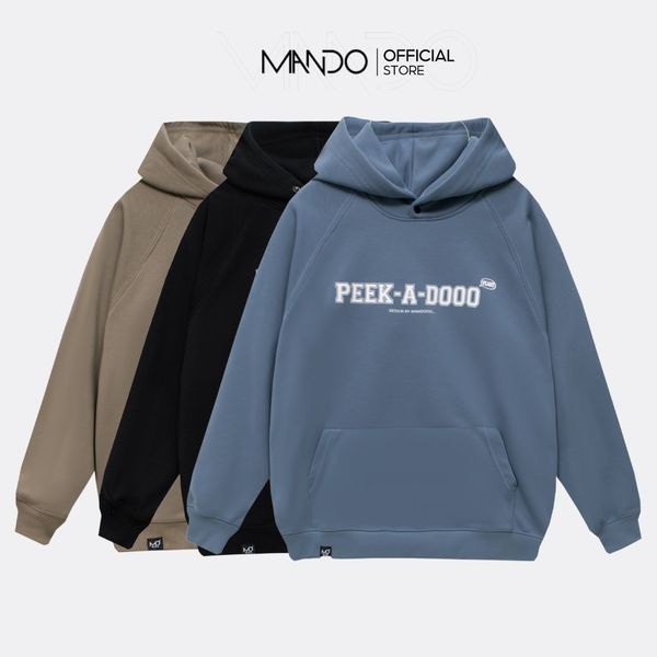  Áo Hoodie Nam Dài Tay 2 Cúc Bấm  MANDO Chất Liệu Nỉ Chân Cua Form Rộng Hình In Basic Unisex Thời Trang Hàn Quốc HOD008 