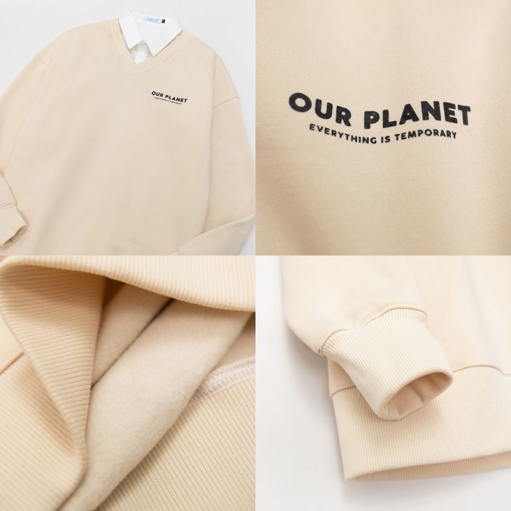  Áo Sweater Nỉ Nam Cổ Tim MANDO Chất Liệu Nỉ Cào Cotton Mềm Mịn Form Rộng Phong Cách Hàn Quốc - SWT007 