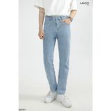  Quần Jean Nam MANDO Ống Rộng Chất Bò Xanh Nhạt Kiểu Dáng Basic Unisex Thời Trang Hàn Quốc  QJN057 