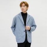  Áo Blazer Xanh Dài Tay Nam MANDO Vest 2 Lớp Chất Vải Nhung Tăm Cao Cấp Form Rộng Basic Unisex Thời Trang Hàn Quốc AVN017 