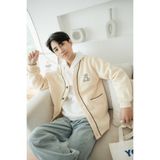  Áo Khoác Cardigan Nam MANDO Trơn Dài Tay Nỉ Trần Bông Cao Cấp Form Rộng Basic Unisex Thời Trang Hàn Quốc NDN077 