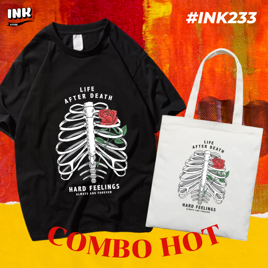 COMBO HOT: Áo thun + túi canvas STYLE JAPAN LIFE AFTER DEATH INK233