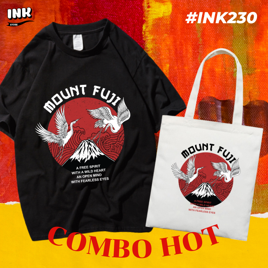 COMBO HOT: Áo thun + túi canvas STYLE JAPAN MOUNT FUJI INK230