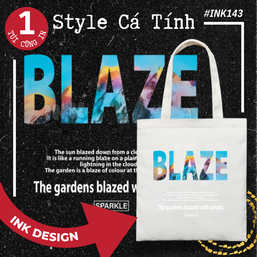 Túi Tote Bag Vải Canvas Mẫu BLAZE INK143