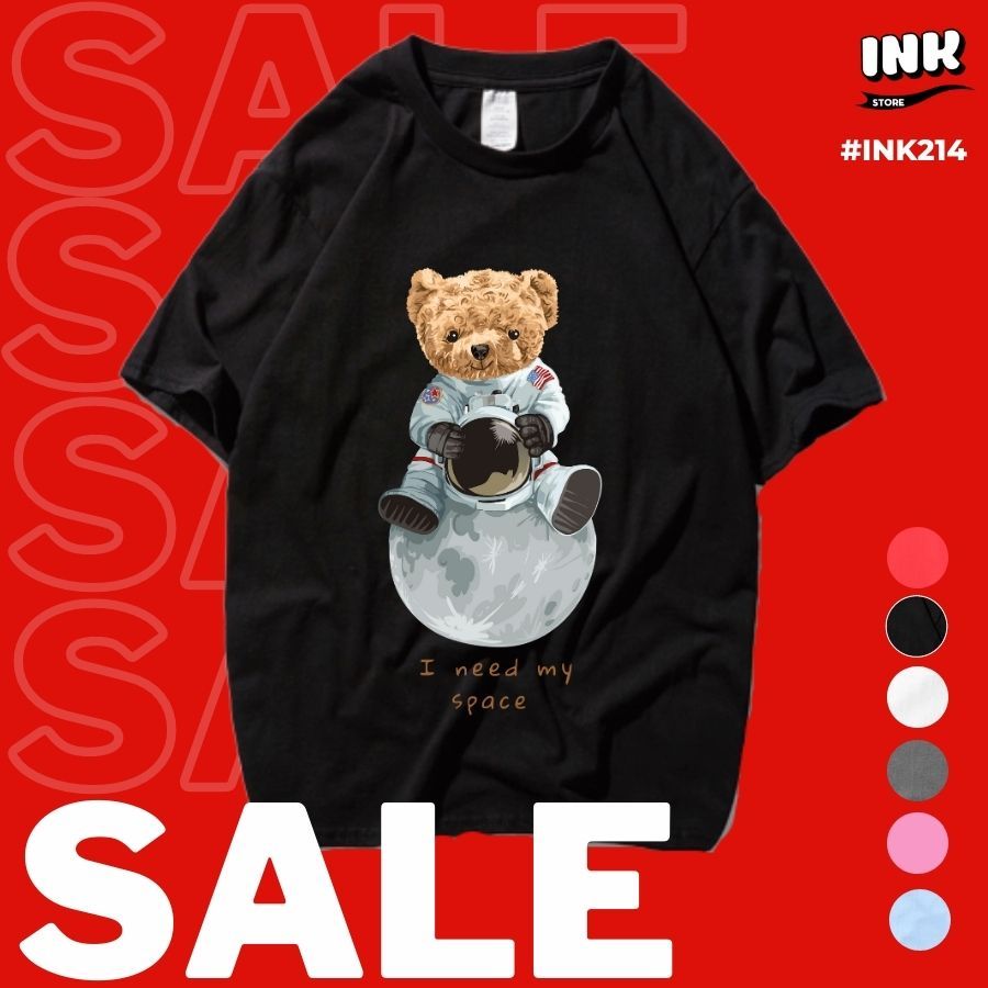 Áo thun gấu làm phi hành gia INK214