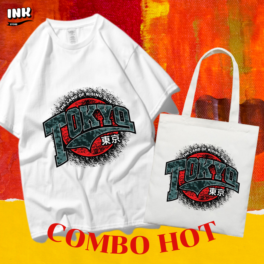 COMBO HOT: Áo thun + túi canvas STYLE JAPAN TOKYO INK231