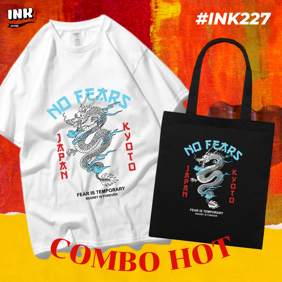 COMBO HOT: Áo thun + túi canvas STYLE JAPAN NO FEAR INK227