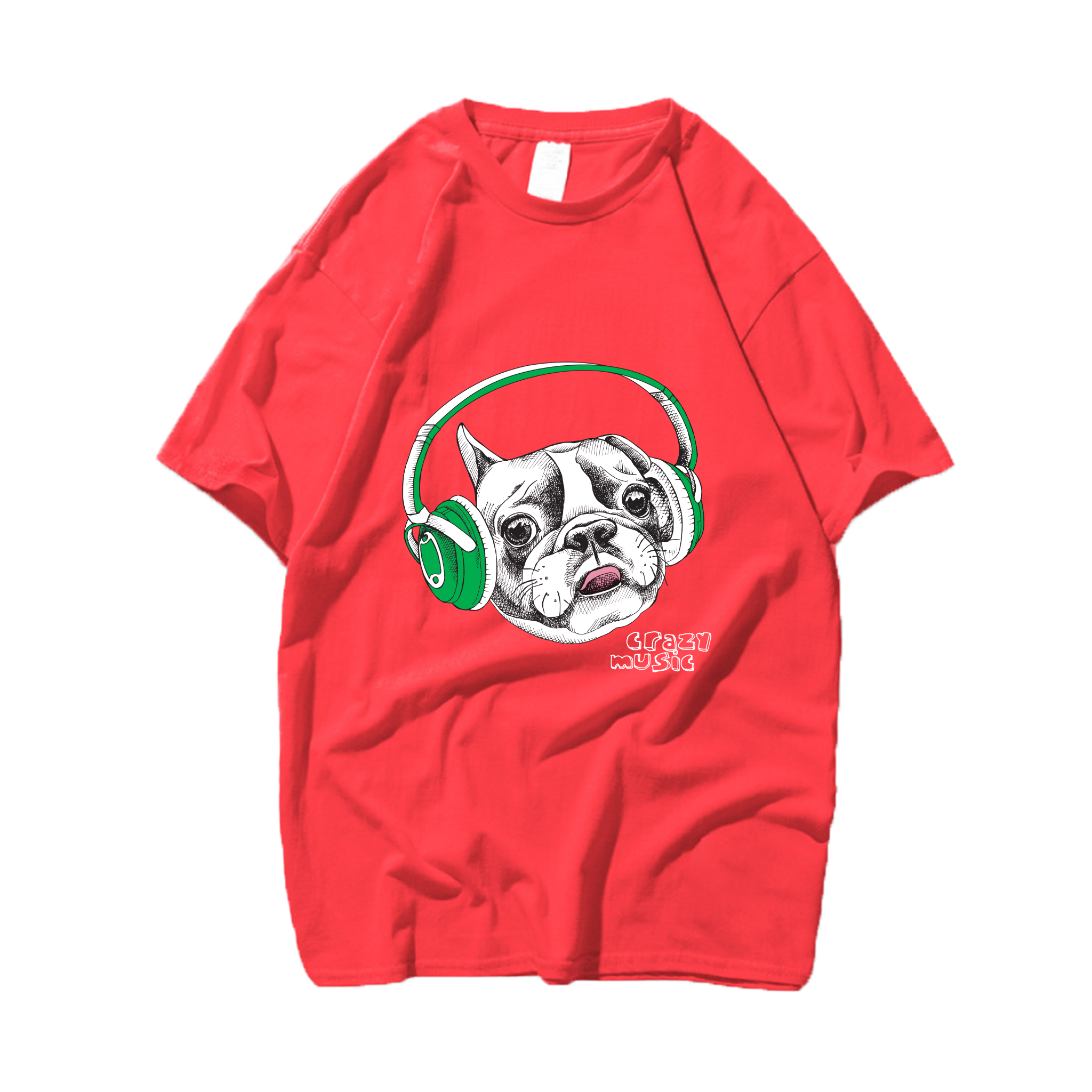 Áo thun Bulldog đeo tai nghe INK186
